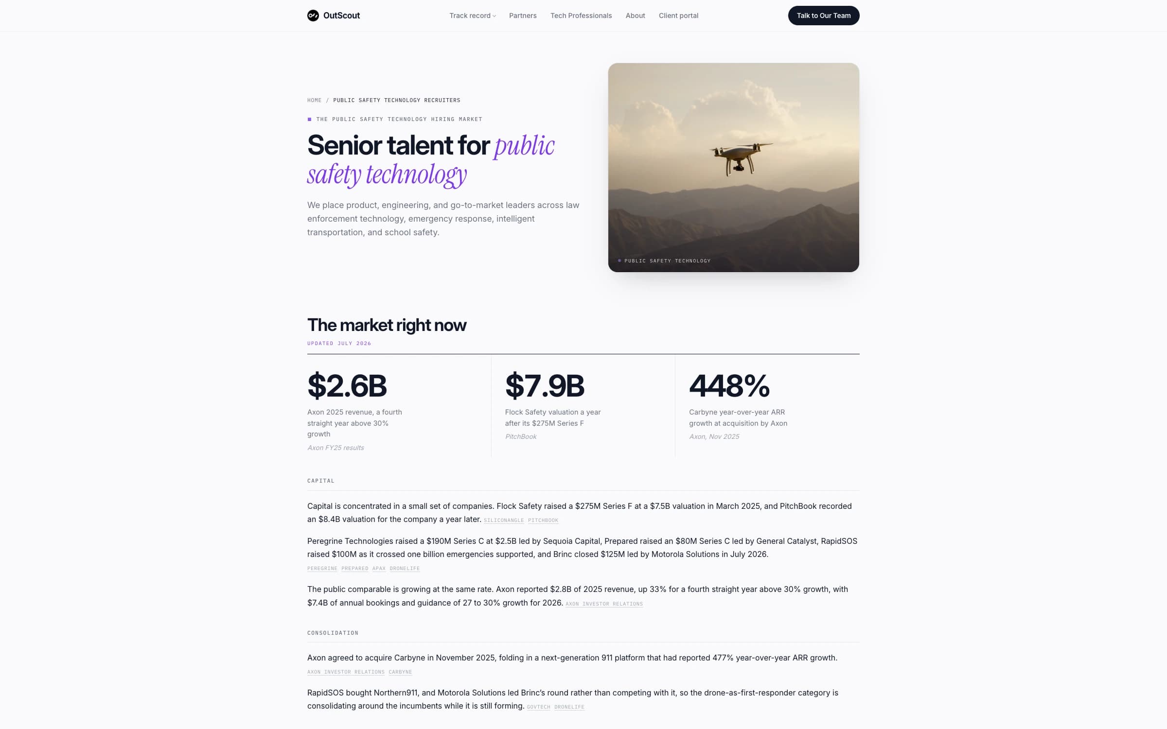 OutScout public safety technology sector page
