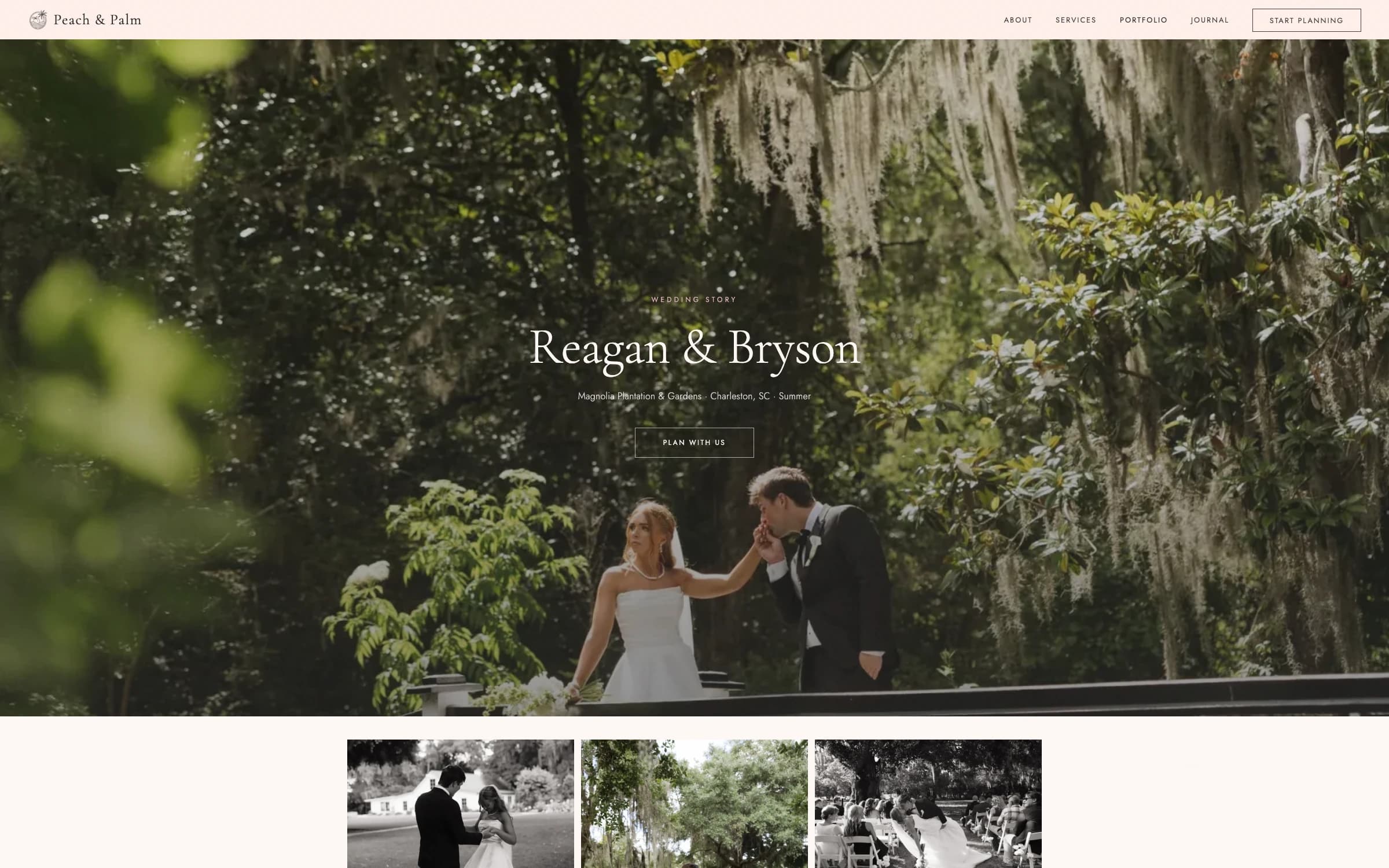 A Peach & Palm wedding gallery page
